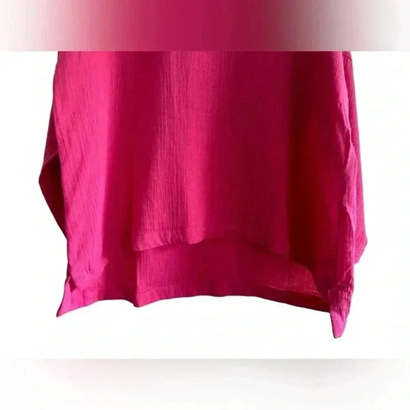 Soft Surroundings Crinkle Gauze Giovinezza Tunic in Raspberry L - Picture 4 of 11